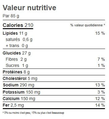 TOFU TEMPURA STYLE TAO (POIDS)
