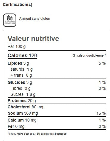 LANIÈRE DE POITRINE DE POULET CUIT (POIDS)