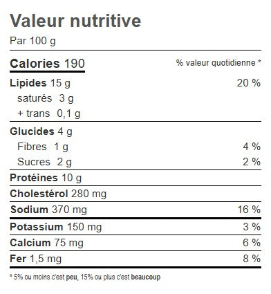 Omelette nature cuit (UN)