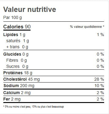 FILET DE SOLE 4 OZ (POIDS)