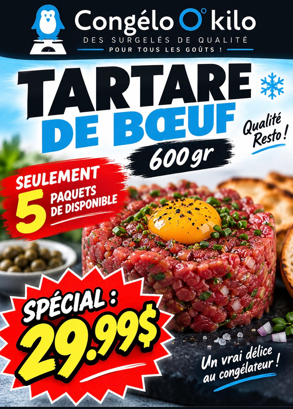 Gros tartare de bœuf