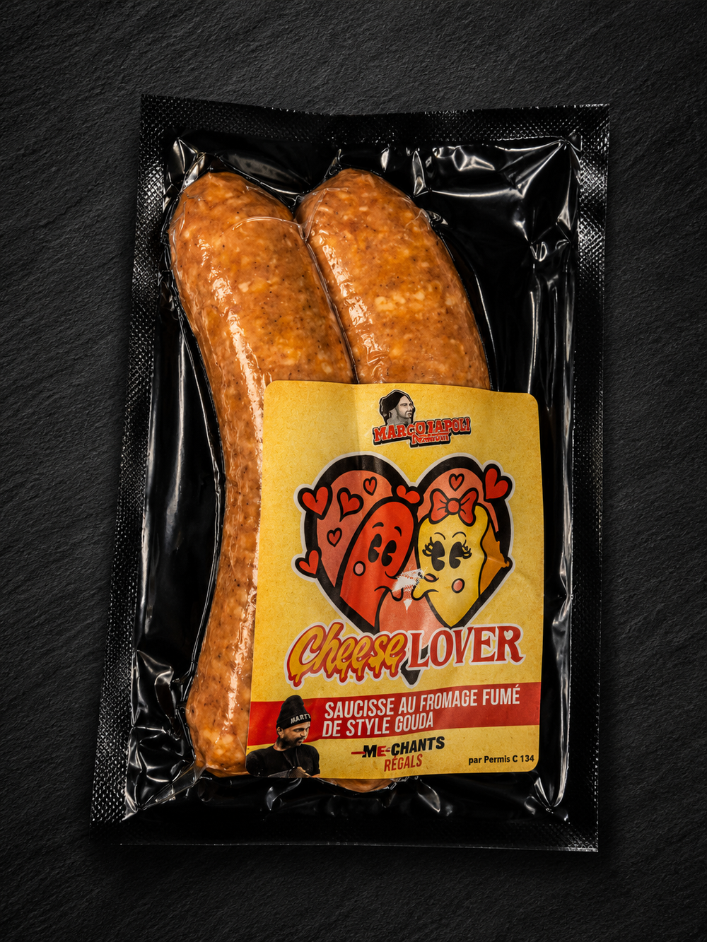 ⚫️ SAUCISSE CHEESE LOVER (FROMAGE FUMÉ DE STYLE GOUDA)