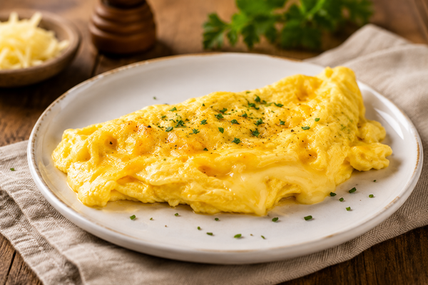 ⚫️ Omelette fromage cheddar cuit