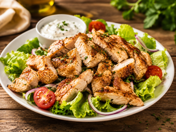 ⚫️ Poulet à shish taouk tranché, cuit,