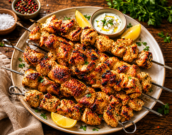 ⚫️ 4 BROCHETTES POULET SOUVLAKI ASSAISONNÉ