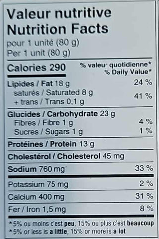 GALETTE DE FROMAGE PANÉ ASSAISONNÉE  (POIDS)